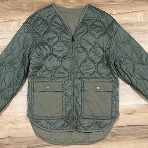 Zara Reversible Olive Quilted Jacket